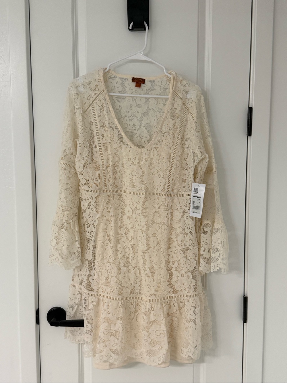 Scully Cream Long Sleeve Lace Dress